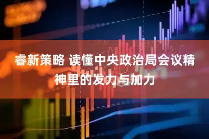 睿新策略 读懂中央政治局会议精神里的发力与加力